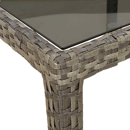Garden Dining Table Grey 190 x 90 x 75 cm Poly rattan