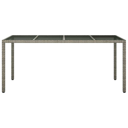 Garden Dining Table Grey 190 x 90 x 75 cm Poly rattan