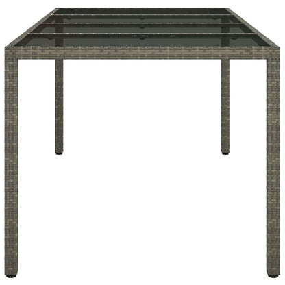 Garden Dining Table Grey 190 x 90 x 75 cm Poly rattan
