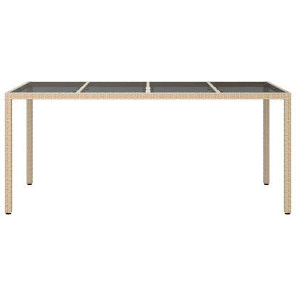 Garden Dining Table Beige 190 x 90 x 75 cm Poly rattan