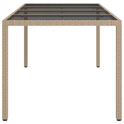 Garden Dining Table Beige 190 x 90 x 75 cm Poly rattan
