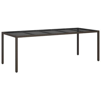 Garden Dining Table Brown 250 x 100 x 75 cm Poly rattan