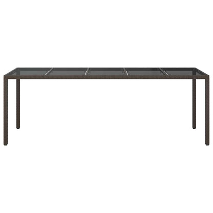 Garden Dining Table Brown 250 x 100 x 75 cm Poly rattan