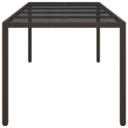 Garden Dining Table Brown 250 x 100 x 75 cm Poly rattan