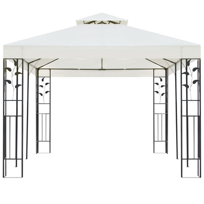 Gazebo with Double Roof White 6x3 m Steel