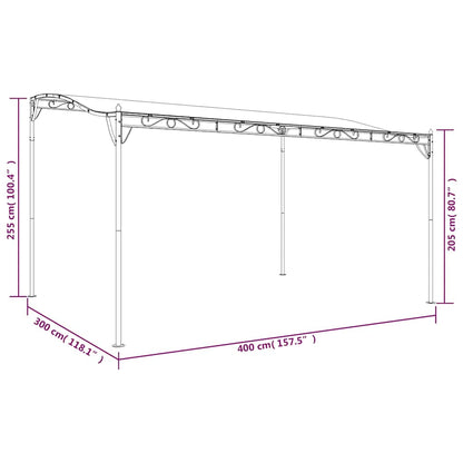 Canopy Cream 4x3 m 180 g/m² Fabric and Steel