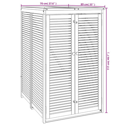 Single Garbage Bin Shed 70x89x117 cm Solid Wood Acacia
