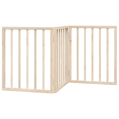 Dog Gate Foldable 3 Panels 150 cm Poplar Wood