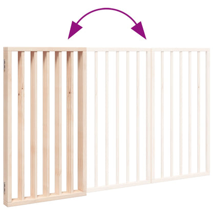 Dog Gate Foldable 3 Panels 150 cm Poplar Wood