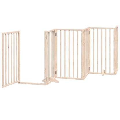 Dog Gate with Door Foldable 6 Panels 300 cm Poplar Wood