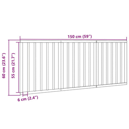 Dog Gate Foldable 3 Panels White 150 cm Poplar Wood