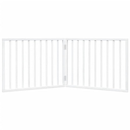 Dog Gate Foldable 2 Panels White 160 cm Poplar Wood