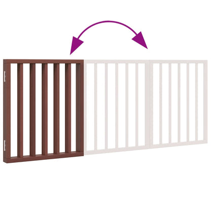 Dog Gate Foldable 3 Panels Brown 150 cm Poplar Wood