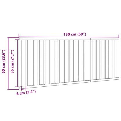 Dog Gate Foldable 3 Panels Brown 150 cm Poplar Wood