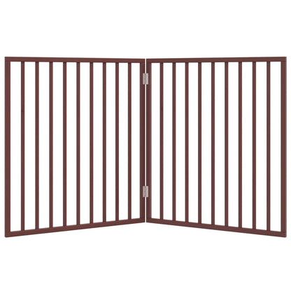 Dog Gate Foldable 2 Panels Brown 160 cm Poplar Wood