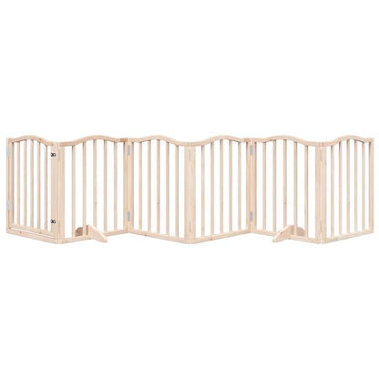 Dog Gate with Door Foldable 6 Panels 300 cm Poplar Wood