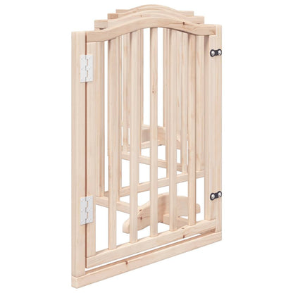 Dog Gate with Door Foldable 6 Panels 300 cm Poplar Wood