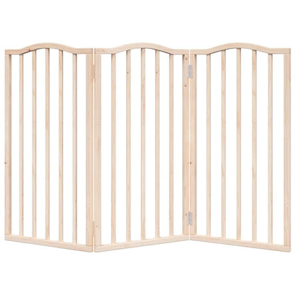 Dog Gate Foldable 3 Panels 150 cm Poplar Wood