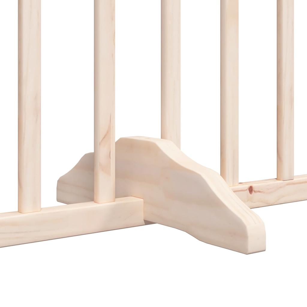 Dog Gate with Door Foldable 4 Panels 320 cm Poplar Wood