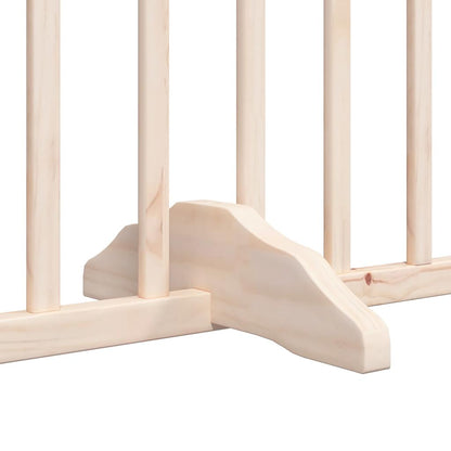 Dog Gate with Door Foldable 4 Panels 320 cm Poplar Wood