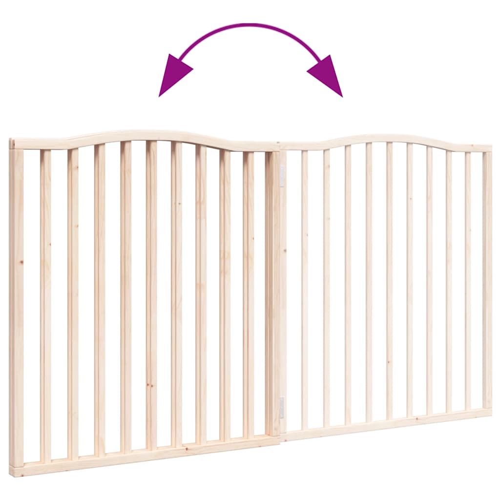 Dog Gate Foldable 2 Panels 160 cm Poplar Wood