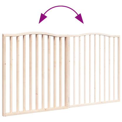 Dog Gate Foldable 2 Panels 160 cm Poplar Wood