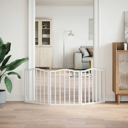 Dog Gate Foldable 3 Panels White 150 cm Poplar Wood