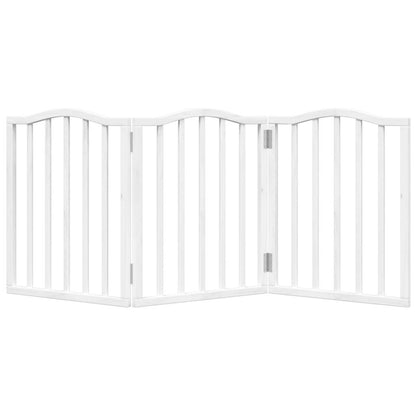 Dog Gate Foldable 3 Panels White 150 cm Poplar Wood