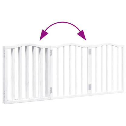 Dog Gate Foldable 3 Panels White 150 cm Poplar Wood