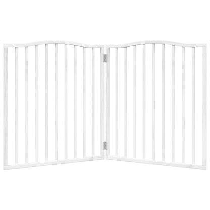 Dog Gate Foldable 2 Panels White 160 cm Poplar Wood