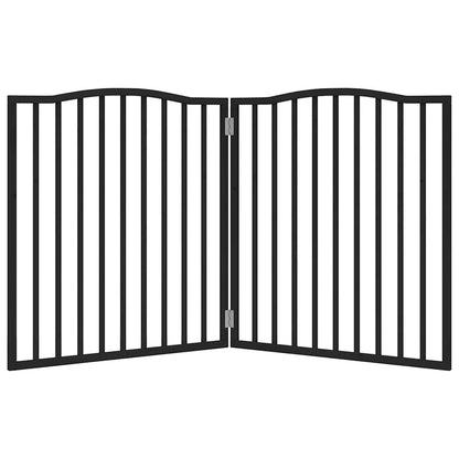 Dog Gate Foldable 2 Panels Black 160 cm Poplar Wood