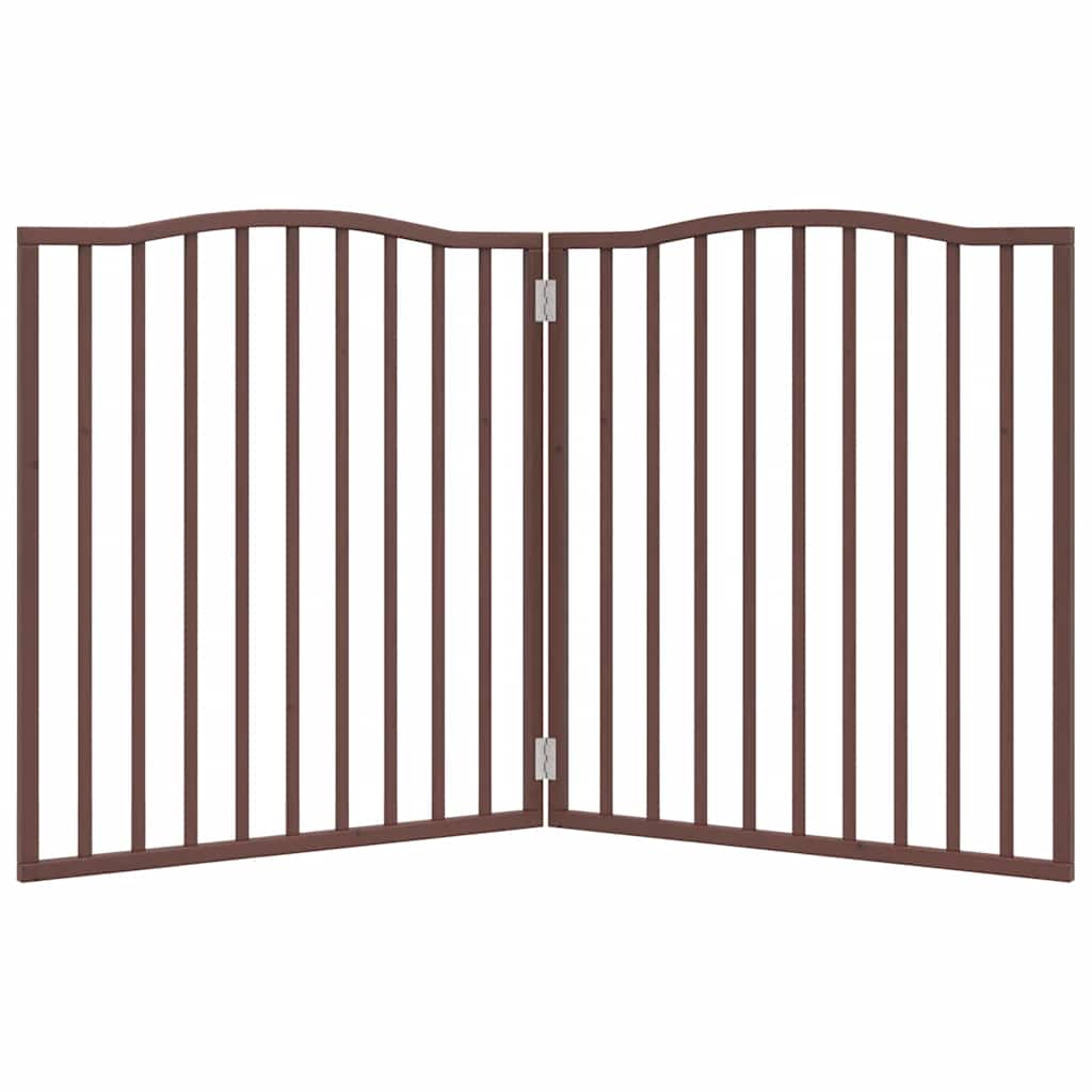 Dog Gate Foldable 2 Panels Brown Oak 160 cm Poplar Wood