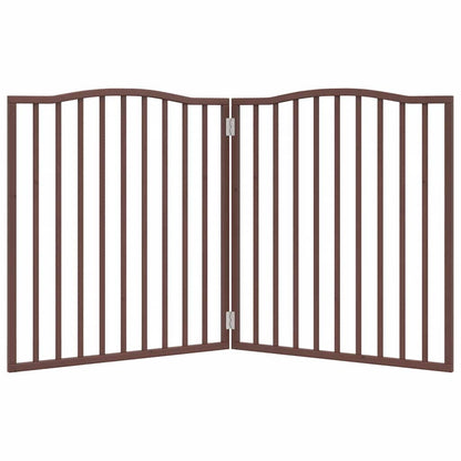 Dog Gate Foldable 2 Panels Brown Oak 160 cm Poplar Wood