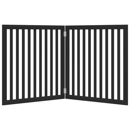 Dog Gate Foldable 2 Panels Black 160 cm Poplar Wood