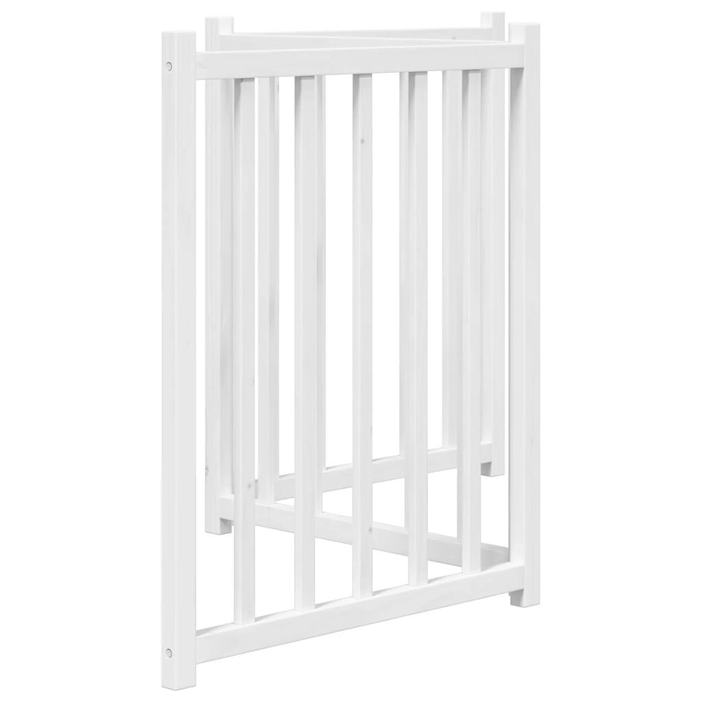 Dog Gate Foldable 3 Panels White 150 cm Solid Wood Fir