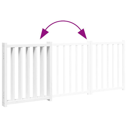 Dog Gate Foldable 3 Panels White 150 cm Solid Wood Fir