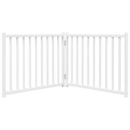 Dog Gate Foldable 2 Panels White 160 cm Solid Wood Fir