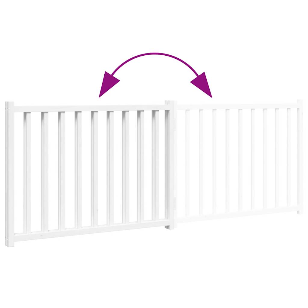 Dog Gate Foldable 2 Panels White 160 cm Solid Wood Fir