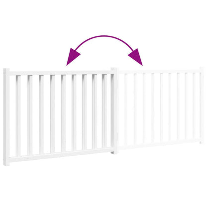 Dog Gate Foldable 2 Panels White 160 cm Solid Wood Fir
