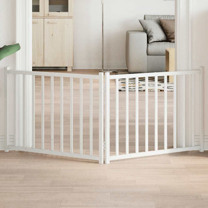 Dog Gate Foldable 2 Panels White 160 cm Solid Wood Fir