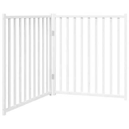 Dog Gate Foldable 2 Panels White 160 cm Solid Wood Fir