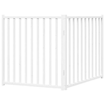 Dog Gate Foldable 2 Panels White 160 cm Solid Wood Fir