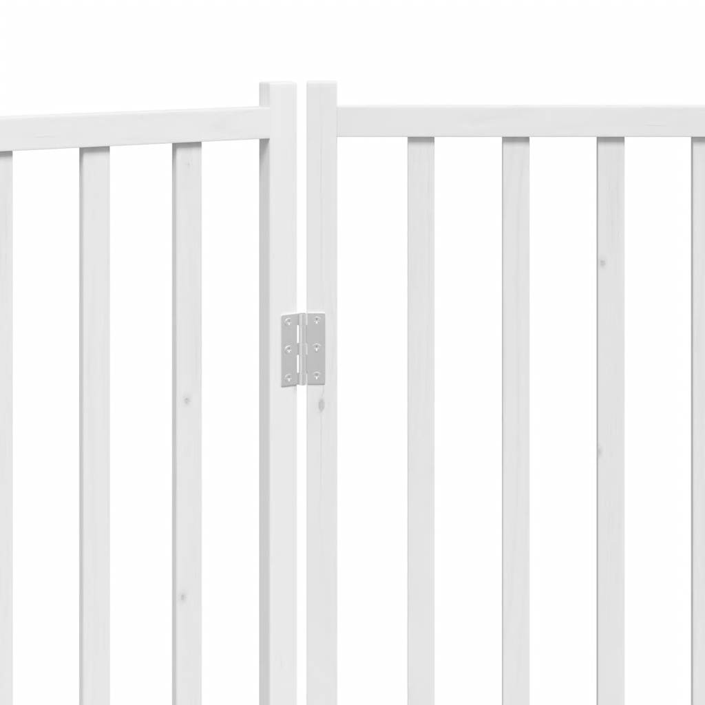 Dog Gate Foldable 2 Panels White 160 cm Solid Wood Fir