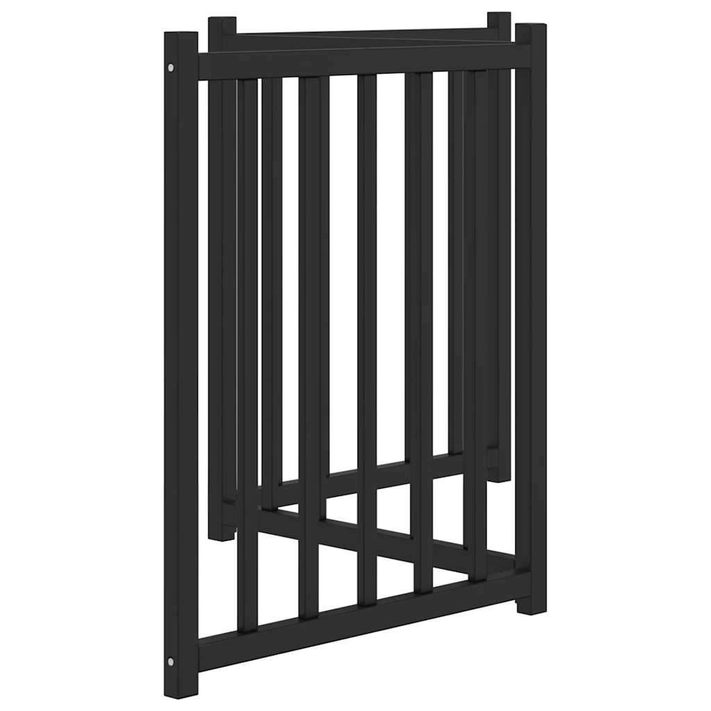 Dog Gate Foldable 3 Panels Black 150 cm Solid Wood Fir