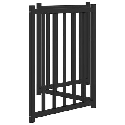 Dog Gate Foldable 3 Panels Black 150 cm Solid Wood Fir