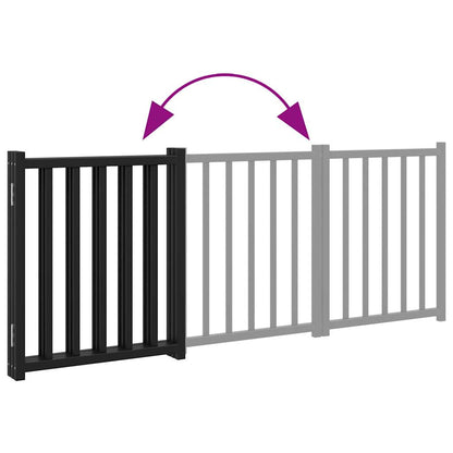Dog Gate Foldable 3 Panels Black 150 cm Solid Wood Fir
