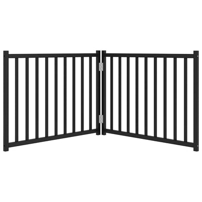 Dog Gate Foldable 2 Panels Black 160 cm Solid Wood Fir