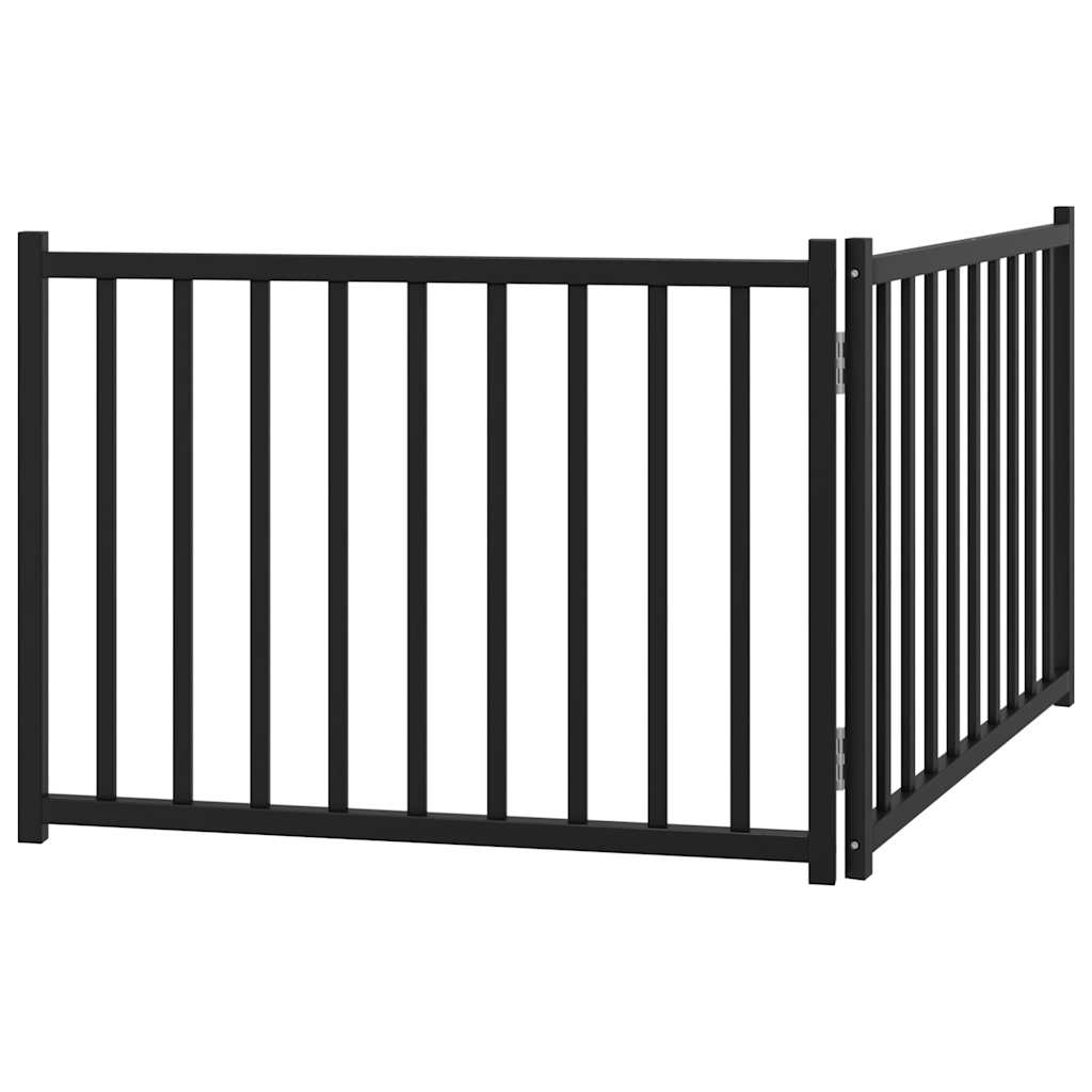 Dog Gate Foldable 2 Panels Black 160 cm Solid Wood Fir