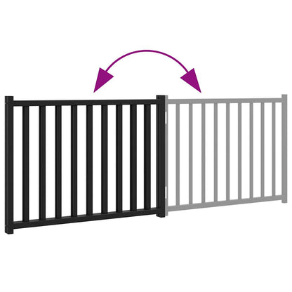 Dog Gate Foldable 2 Panels Black 160 cm Solid Wood Fir