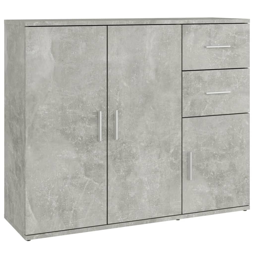 Sideboard Concrete Grey 91x29.5x75 cm Engineered Wood